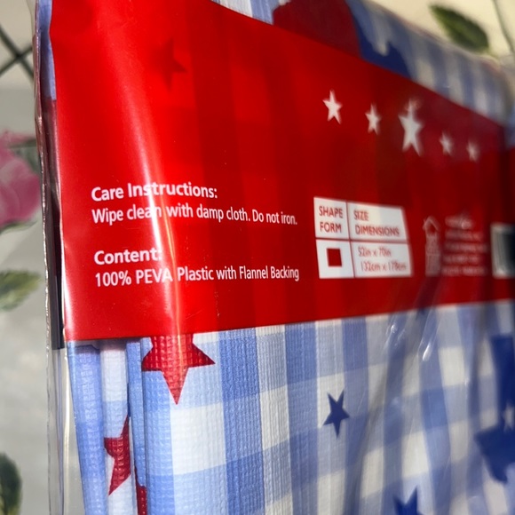 New Set of Texas Gingham Pattern Background Flannel Backing Tablecloth - Picture 6 of 8